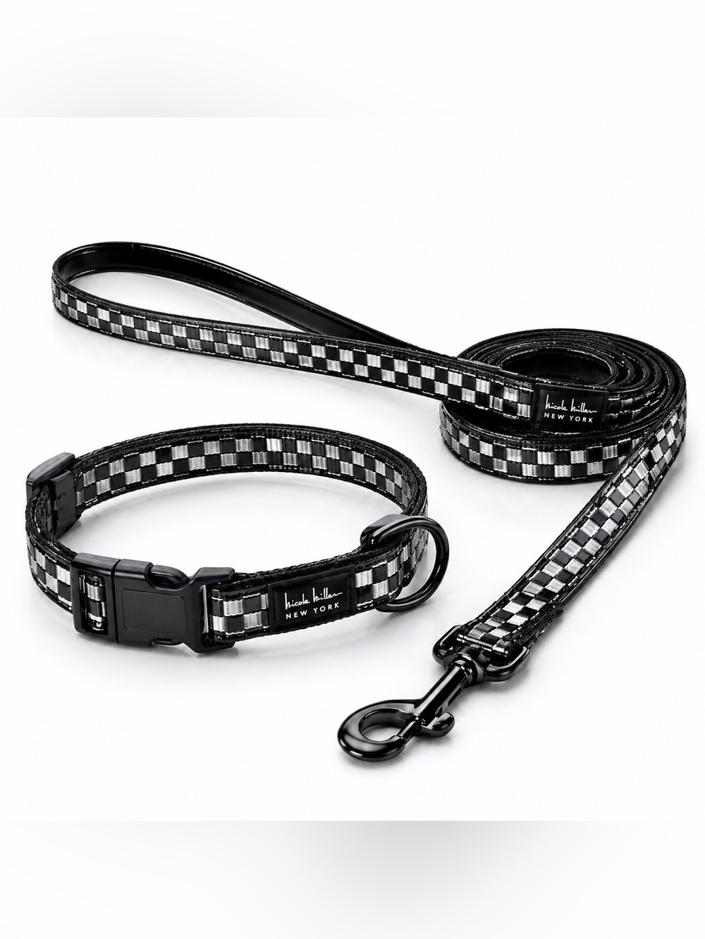 Nicole Miller Metallic dog collar and leash set size XSmall NWT